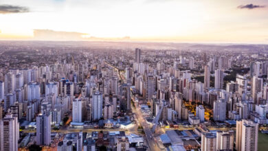 Goiania,Goias,Brazil,02,15,2021,Sunset,With,Buildings,In